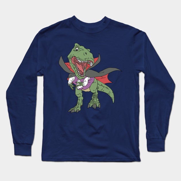 Dracula Green Trex Long Sleeve T-Shirt by Freid